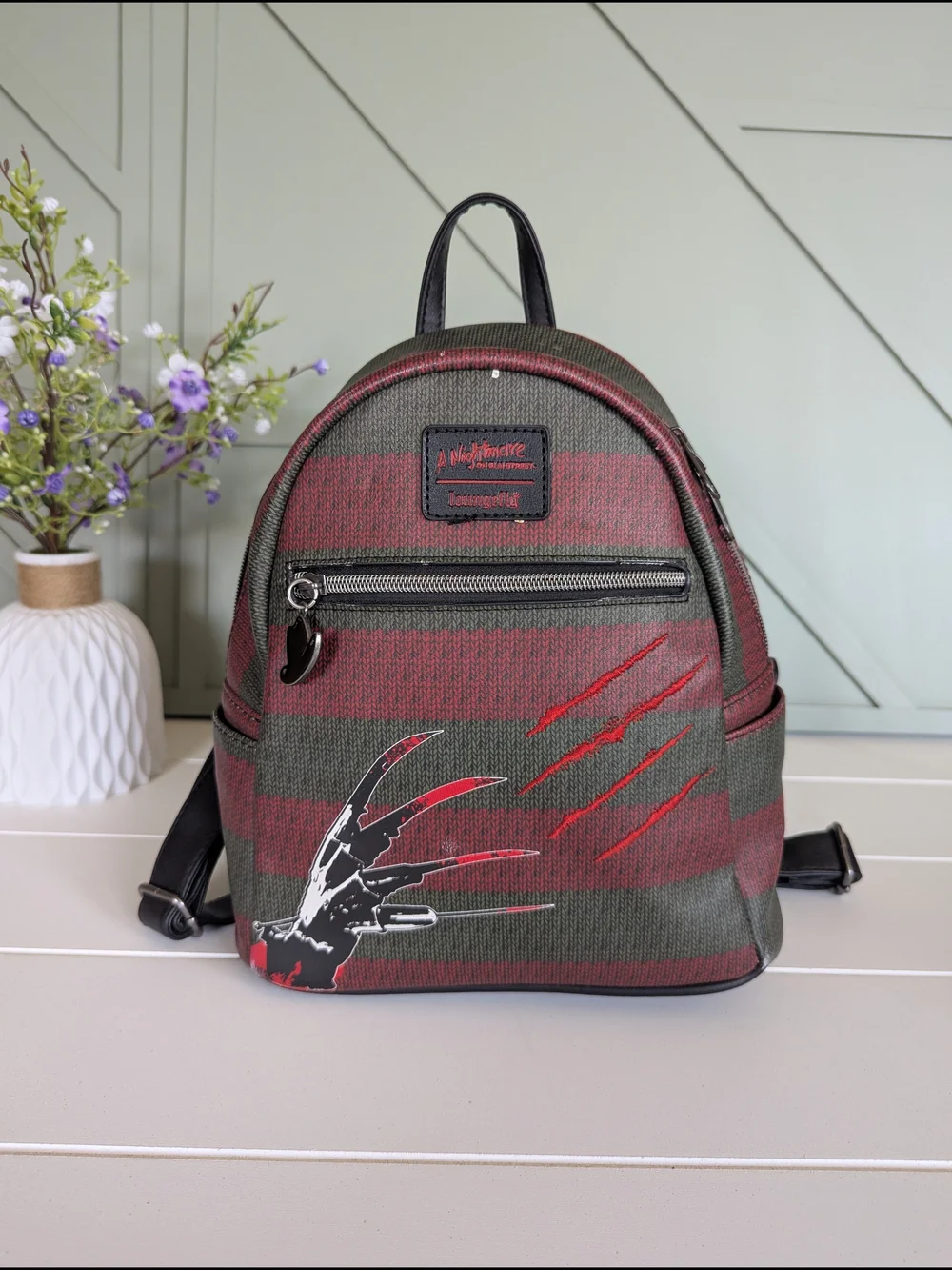 Loungefly A Nightmare On Elm Street Freddy Glove Stripe Mini Backpack